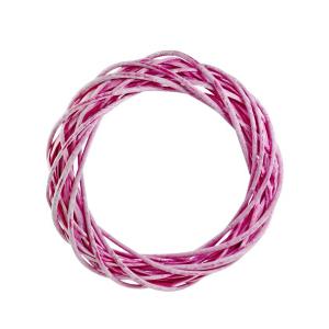 Vessző koszorú alap rózsaszín 20cm