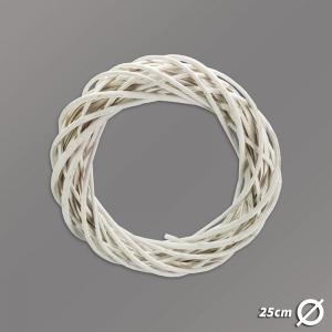 Vessző koszorú fehér 25cm