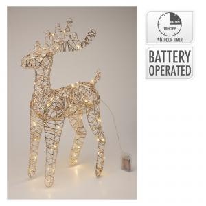 Vessző szarvas 60 LED-es elemes időzítős 60cm
