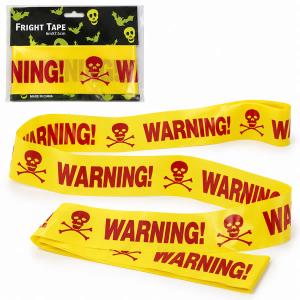 Veszély szalag, piros-sárga WARNING, 6 m * 7,5 cm