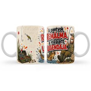 Vicces Bögre 3 dl - A pontyok rémálma, a vízpart legendája - Vicces Ajándék Horgásznak