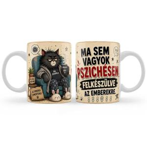 Vicces Bögre 3 dl - Ma sem vagyok pszichésen felkészülve az emberekre - Vicces Ajándék Kollégának, Barátnőnek