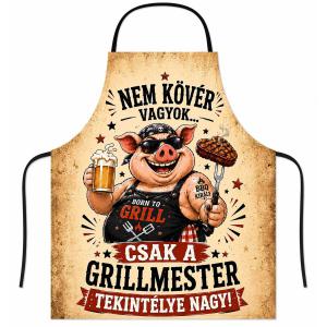 Vicces kötény - Nem Kövér Vagyok Csak a Grillmester Tekintélye Nagy - Grillmester Kötény