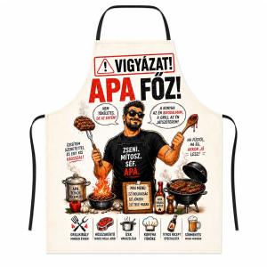 Vicces kötény - Vigyázat, Apa Főz - Apáknak Ajándék