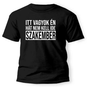 Vicces Pólók - Itt vagyok én Hát nem kell ide SZAKEMBER - Férfi póló