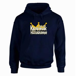 Vicces Pulóver „Csak egy KIRÁLYNAK van HáziSÁRKÁNYA!” – 3XL, fekete