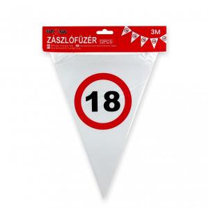 Zászlófüzér 18. évszámos 12db zászló 3m