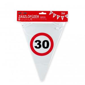 Zászlófüzér 30. évszámos 12db zászló 3m
