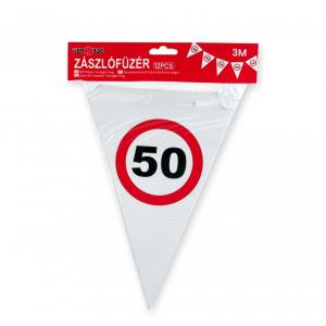 Zászlófüzér 50. évszámos 12db zászló 3m