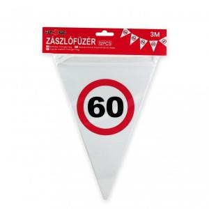 Zászlófüzér 60. évszámos 12db zászló 3m