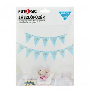 Zászlófüzér Boldog Szülinapot kék/arany 10db 3m