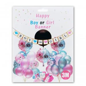 Zászlófüzér Boy or Girl 3m (12db 15cm-es zászló)