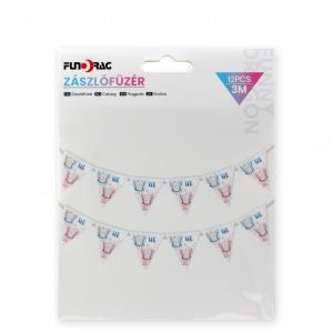 Zászlófüzér He or She 12db 16cm-es zászló 3m