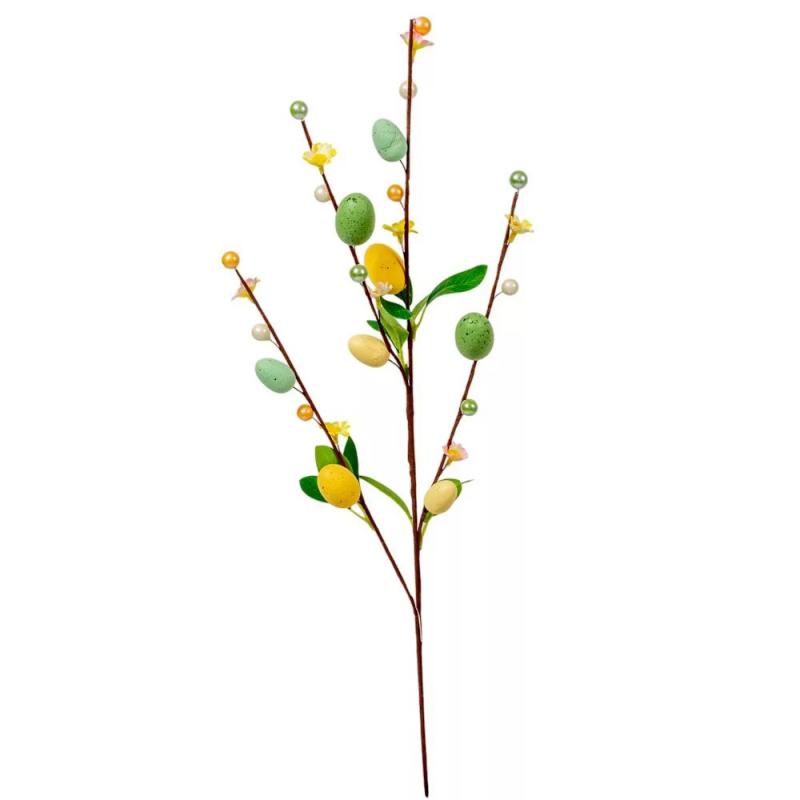 Tojásos ág zöld-sárga 65cm