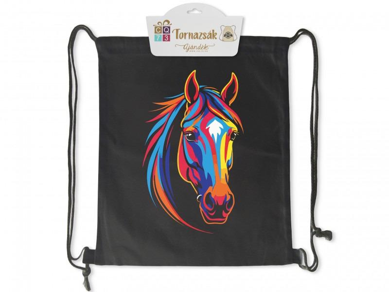 Tornazsák Lovas fekete 35x40cm
