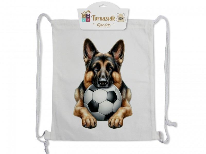 Tornazsák Németjuhász kutya focilabdával 35x40cm