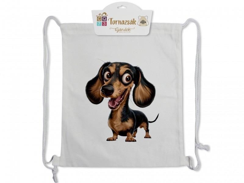 Tornazsák Tacskó vicces 35x40cm