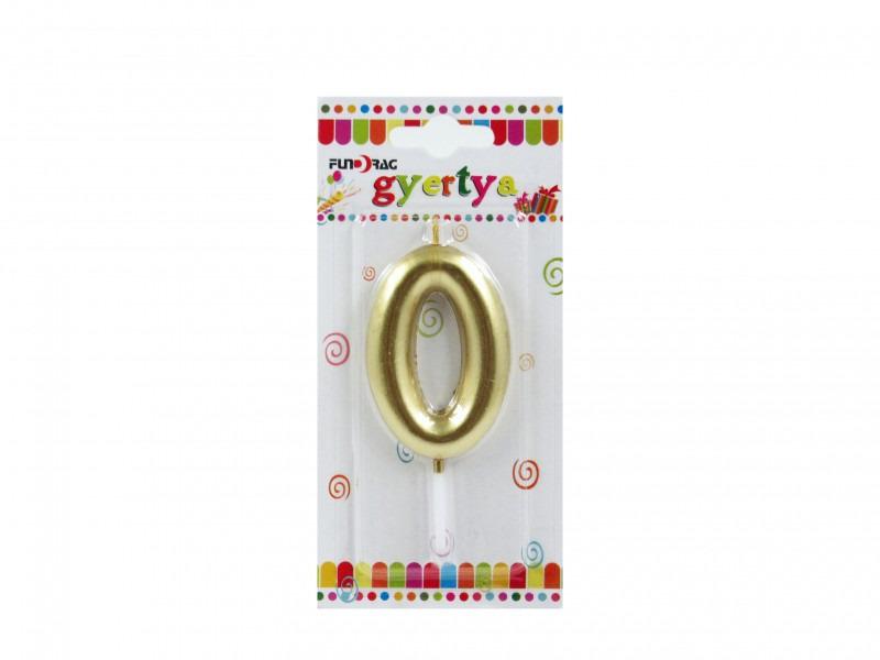 Tortagyertya 0 évszámos arany 6cm