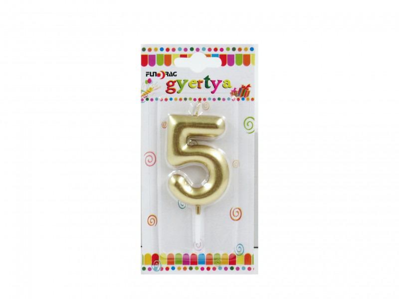 Tortagyertya 5 évszámos arany 6cm