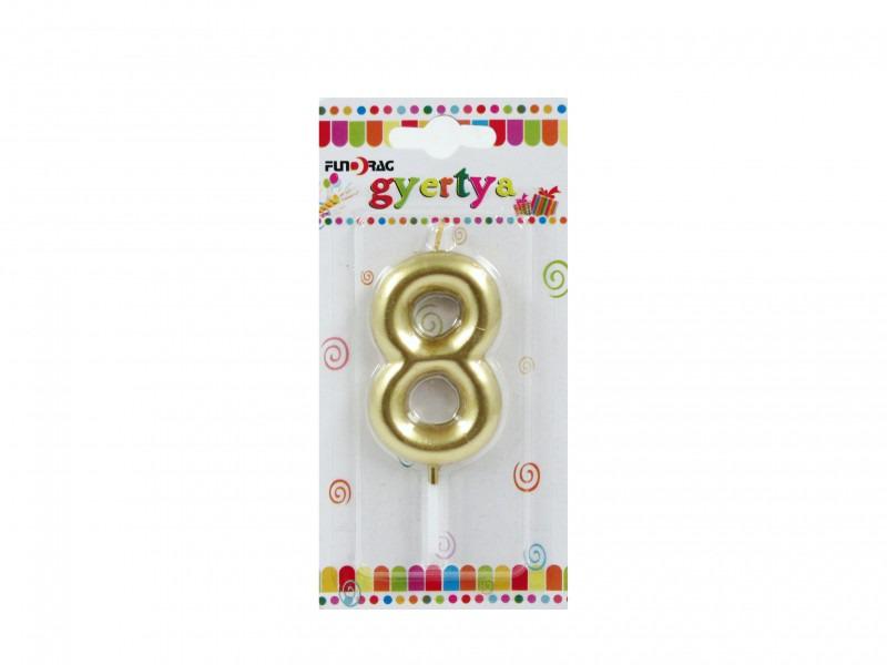 Tortagyertya 8 évszámos arany 6cm