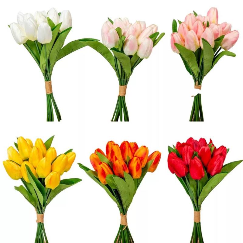 Tulipán köteg szatén mix 12v. M33cm
