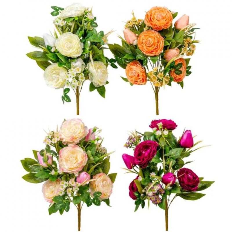 Tulipán,ranunculus csokor 12v. M48cm