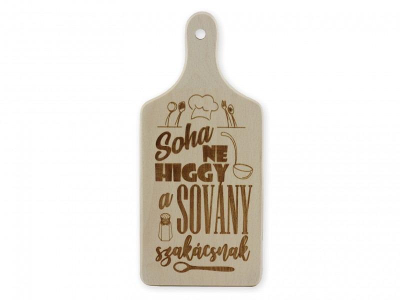 Vágódeszka Soha ne higgy a sovány szakácsnak 35cm