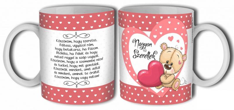 Valentin Napi Ajándék - Évfordulós Ajándékok - Köszönöm, hogy szeretsz - Bögre
