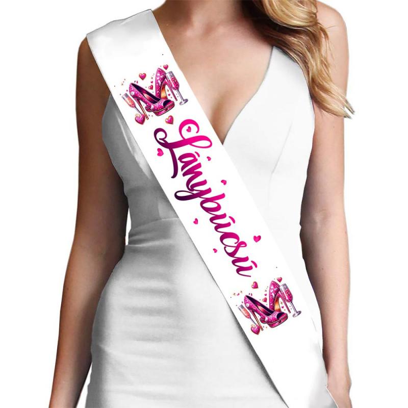 Vállszalag 10 cm x 80 cm - Lánybúcsú Körömcipős - Lánybúcsús szalag