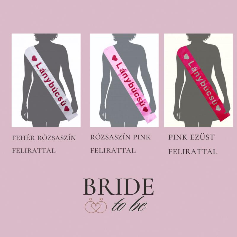 Vállszalag Lánybúcsú 1,6m x 9,5 cm választható színben 1 db