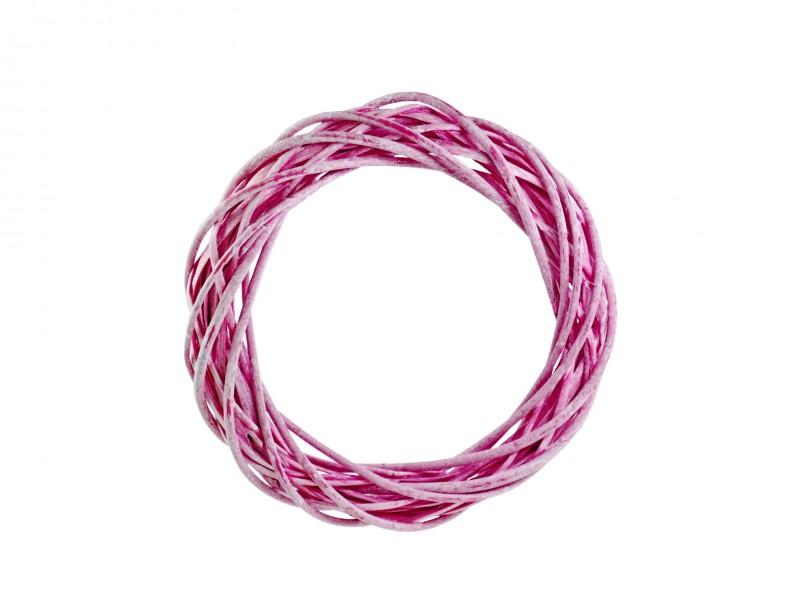 Vessző koszorú alap rózsaszín 20cm