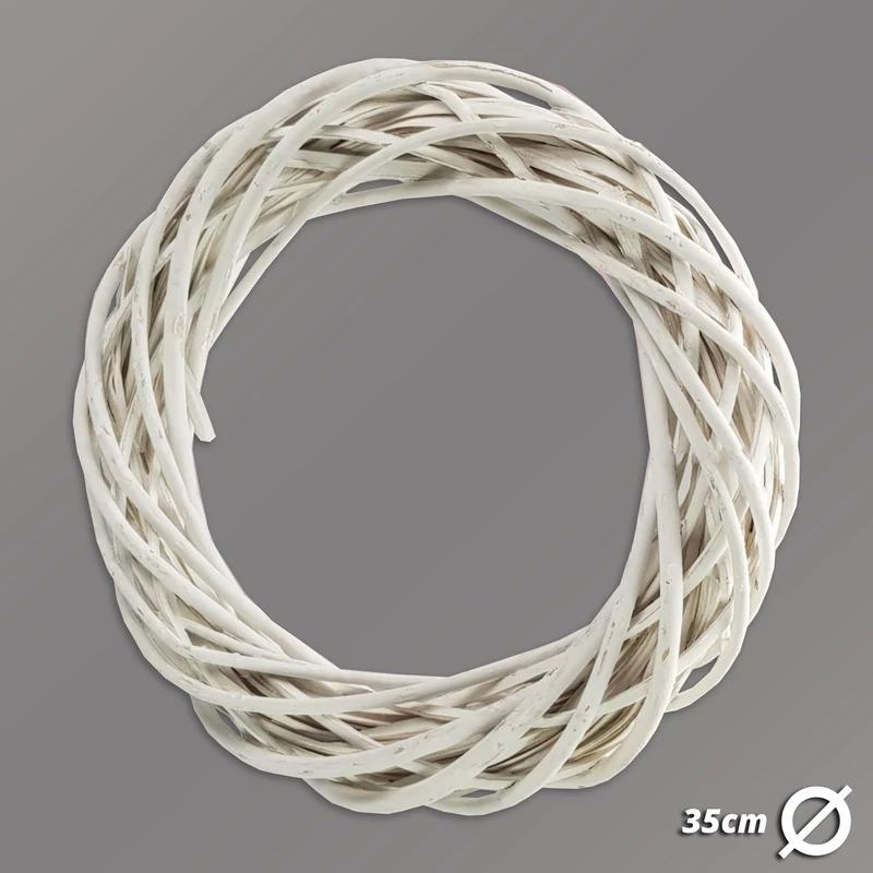 Vessző koszorú fehér 35cm