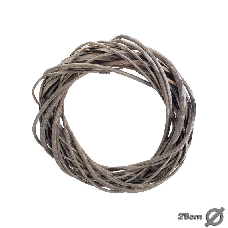 Vessző koszorú szürke 25cm