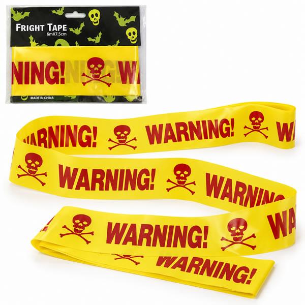 Veszély szalag, piros-sárga WARNING, 6 m * 7,5 cm