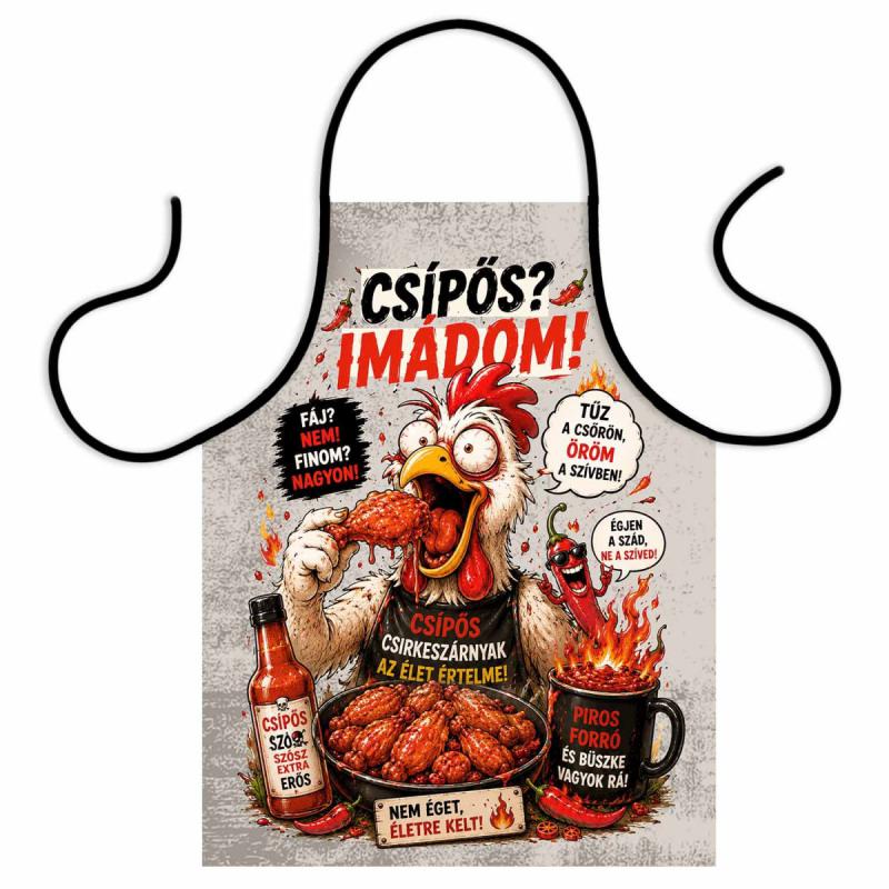 Vicces kötény - Csípős? Imádom - Chillis Grillmester Kötény