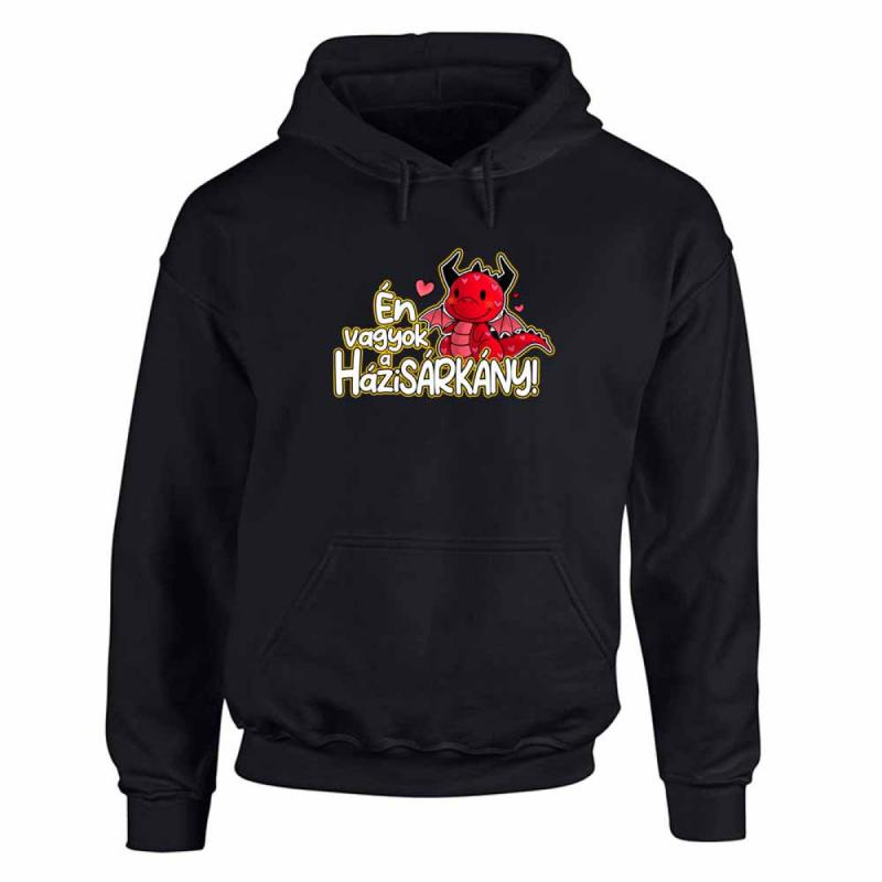 Vicces Pulóver „Én vagyok a HáziSÁRKÁNY!” – fekete, 3XL