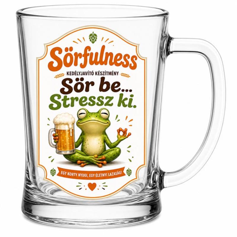 Vicces Söröskorsó 500 ml – Sörfulness Sör be, Stressz ki