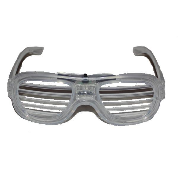 Villogó party szemüveg ledcsíkos, fehér