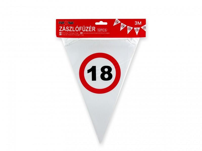 Zászlófüzér 18. évszámos 12db zászló 3m