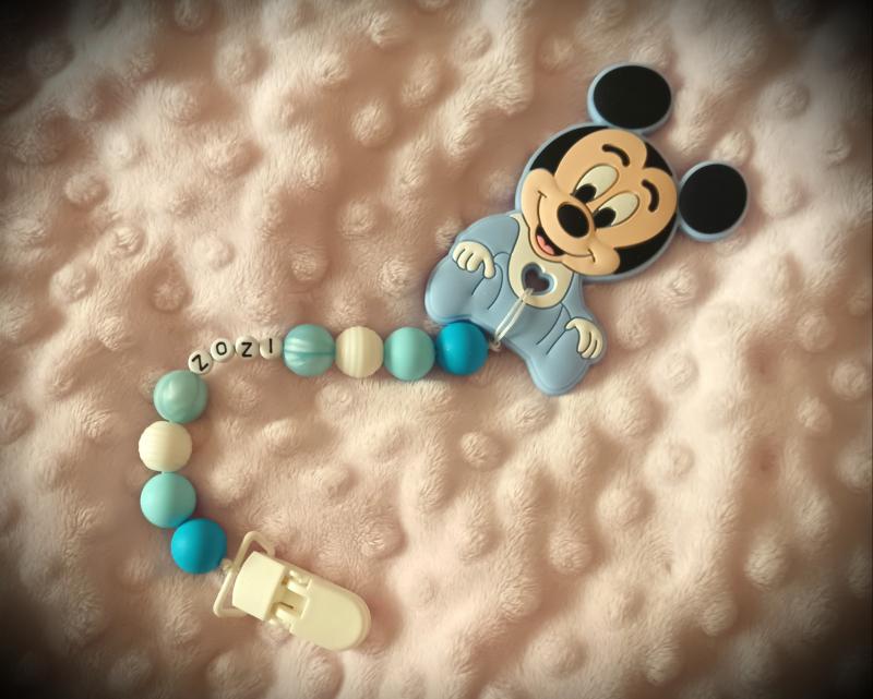 Egyedi névre szóló szilikon rágcsalánc - Disney Mickey