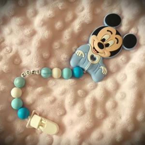 Egyedi névre szóló szilikon rágcsalánc - Disney Mickey