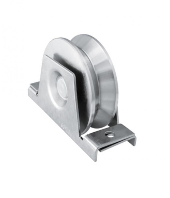 HI-MOTION Kapu kerék, V profil, átmérő 100mm,dupla csapágyazás, 500kg-os teherbírás, süllyeszthető