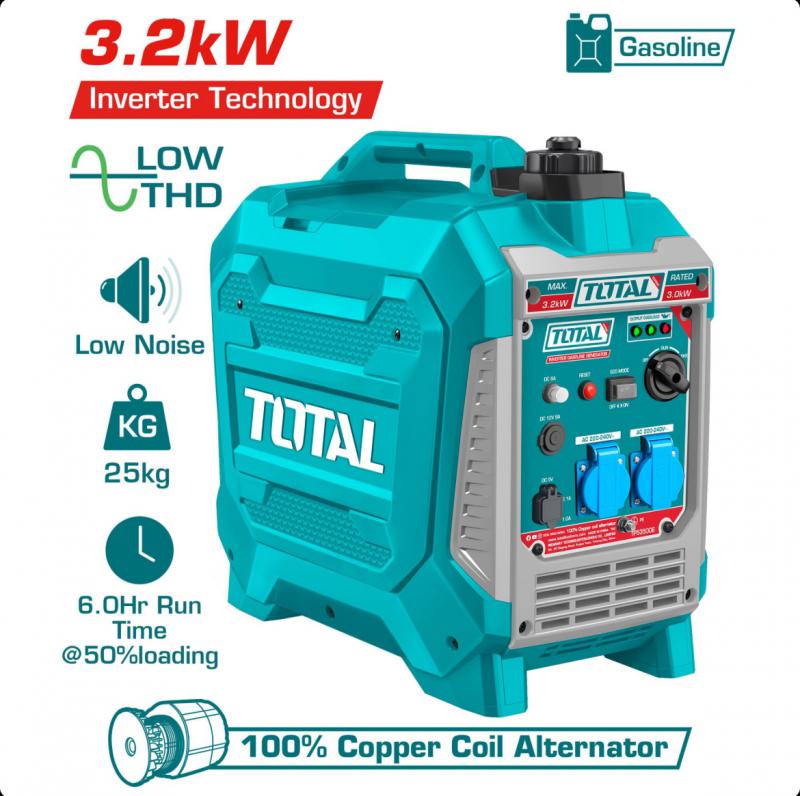 Inverteres áramfejlesztő, benzines 3.2KW/6.3L/ INDUSTRIAL (TP535006)