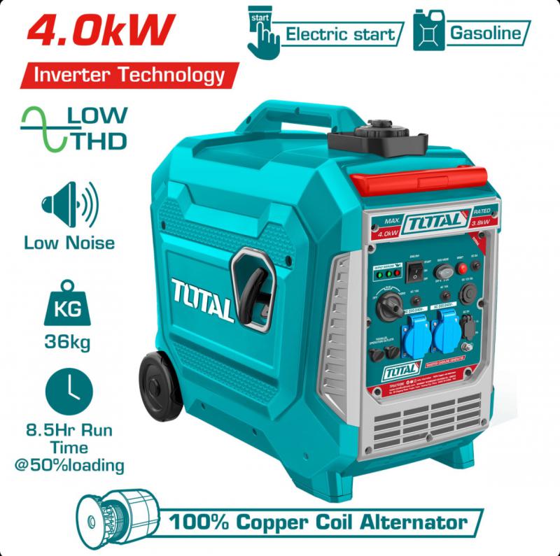 Inverteres áramfejlesztő, benzines 4KW/12L/ INDUSTRIAL (TP547506E)