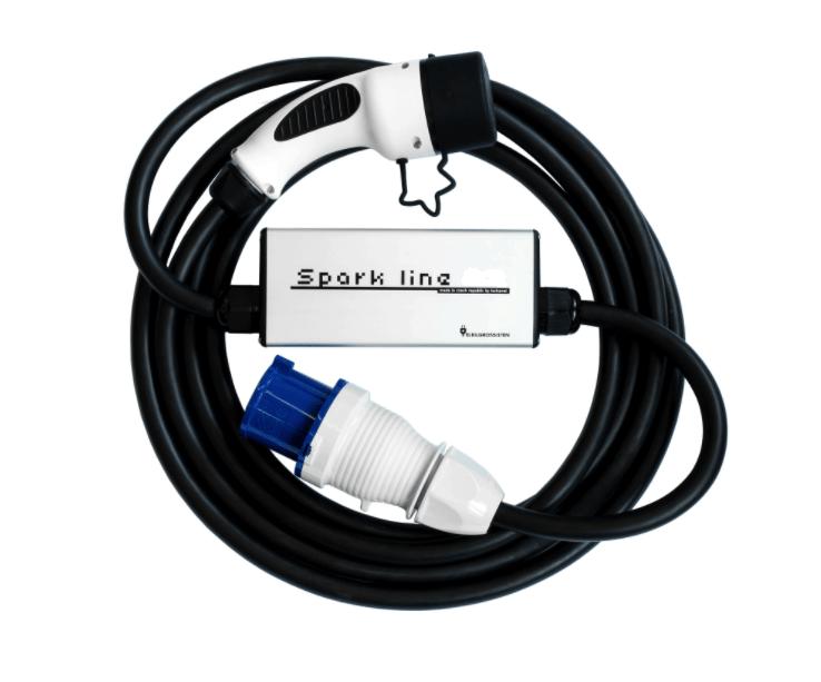 SPARK LINE 32 elektromos autó állítható otthoni töltő - (1x32A) 7,4kW - 5m Type1 kábellel