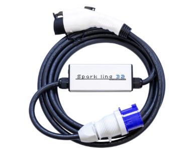 SPARK LINE 32 elektromos autó állítható otthoni töltő - (1x32A) 7,4kW - 7,5m Type1 kábellel