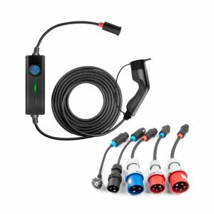 Besen állítható hordozható elektromos autó töltő táskával max. 3x24A (16,5kW) , 5 méter (Type2)