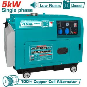Csendes dízel áramfejlesztő 5kW, 220V / 17L/9hp/9hours/3000rpm (TP250001)