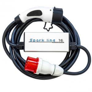 SPARK LINE 16 elektromos autó állítható otthoni töltő - (3x16A) 11kW - 10m Type2 kábellel