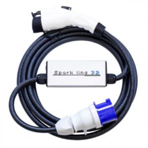 SPARK LINE 32 elektromos autó állítható otthoni töltő - (1x32A) 7,4kW - 7,5m Type1 kábellel